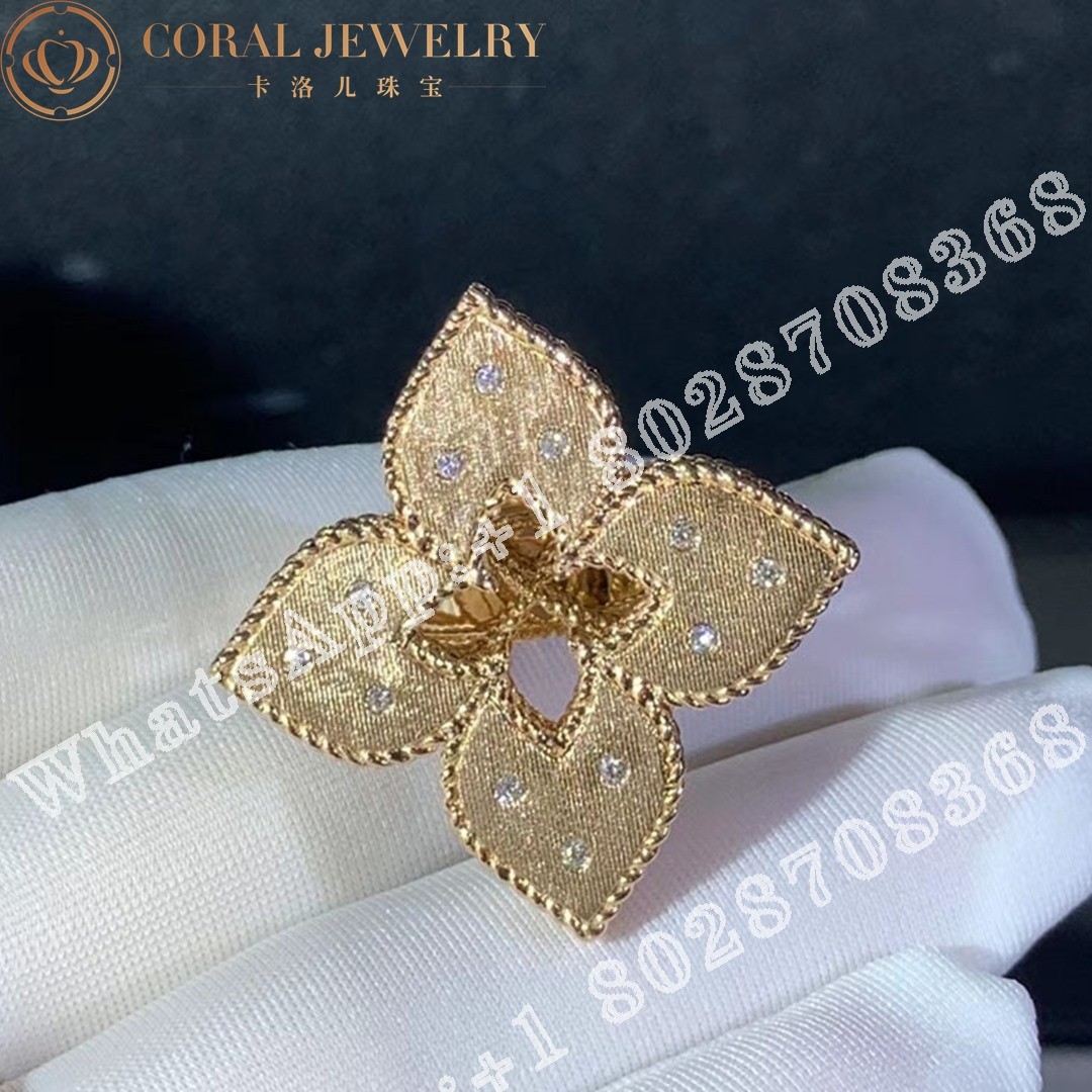 Roberto Coin Venetian Princess Ring Rose Gold & Diamond - 3.5cm