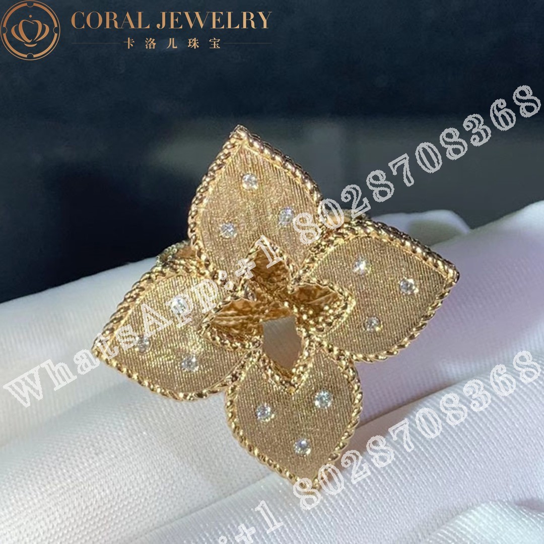 Roberto Coin Venetian Princess Ring Rose Gold & Diamond - 3.5cm