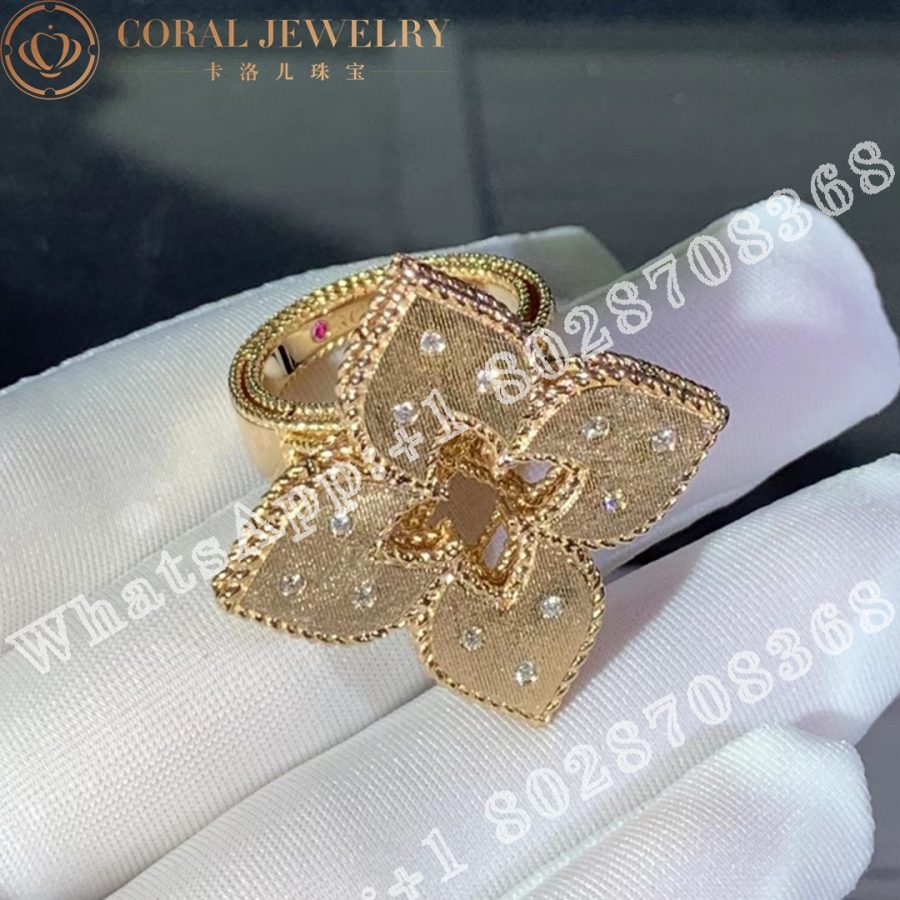 Roberto Coin Venetian Princess Ring Rose Gold & Diamond - 3.5cm