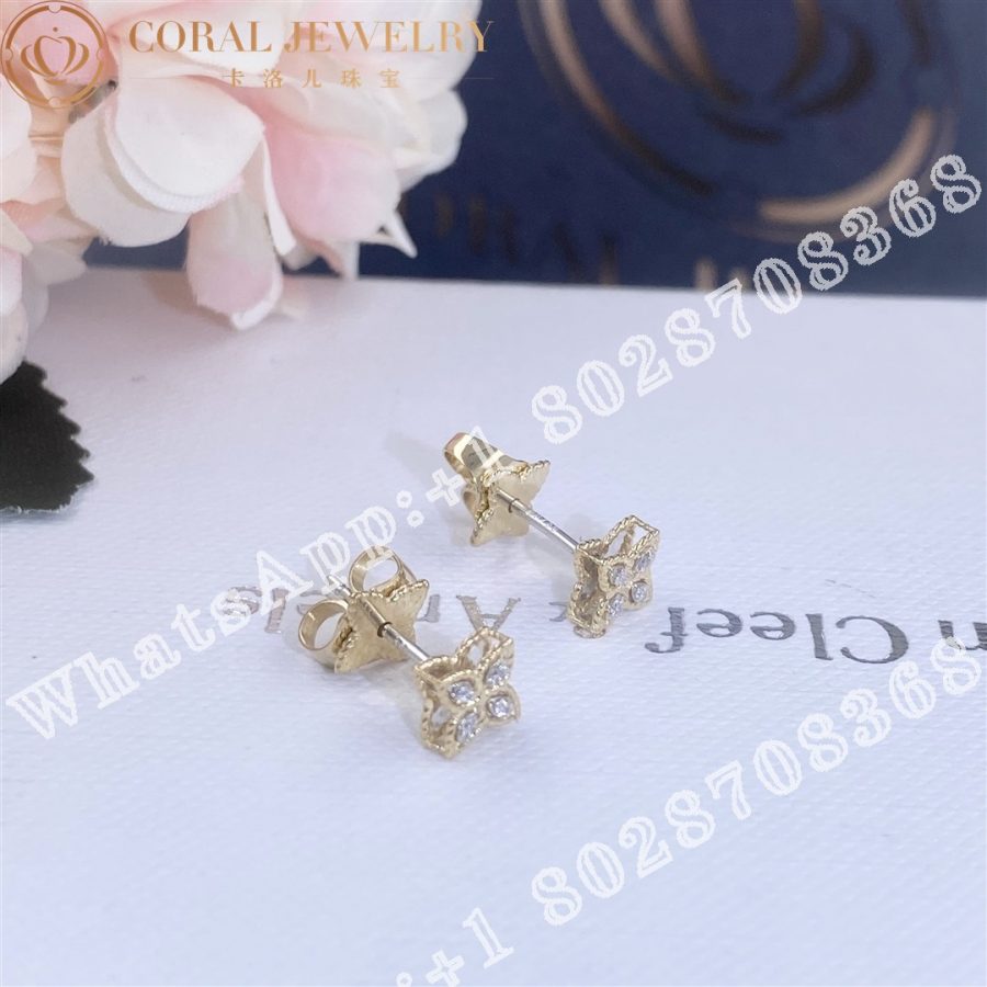 Roberto Coin Princess Flower Earrings with Diamonds ADR777EA0641