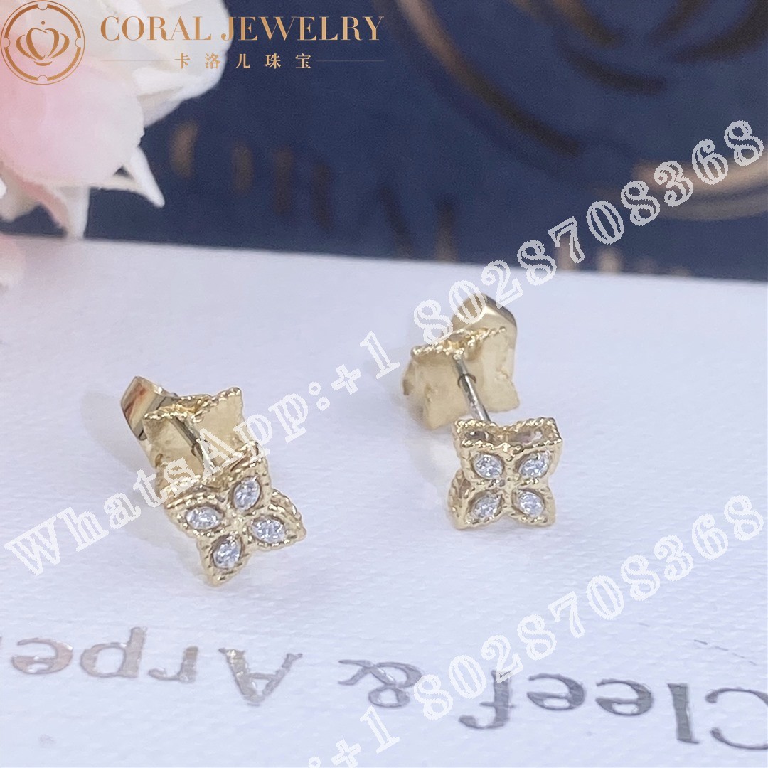 Roberto Coin Princess Flower Earrings with Diamonds ADR777EA0641