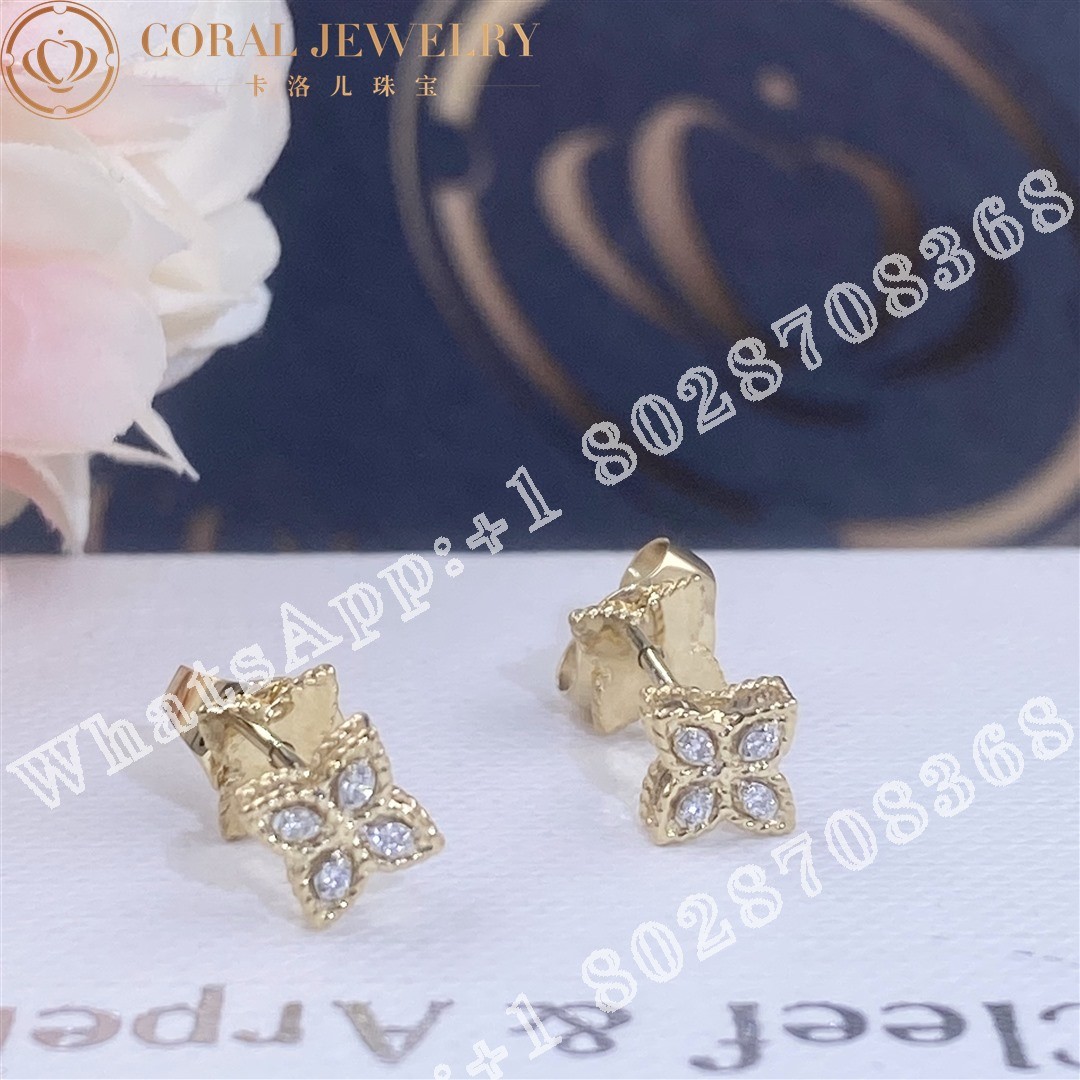 Roberto Coin Princess Flower Earrings with Diamonds ADR777EA0641