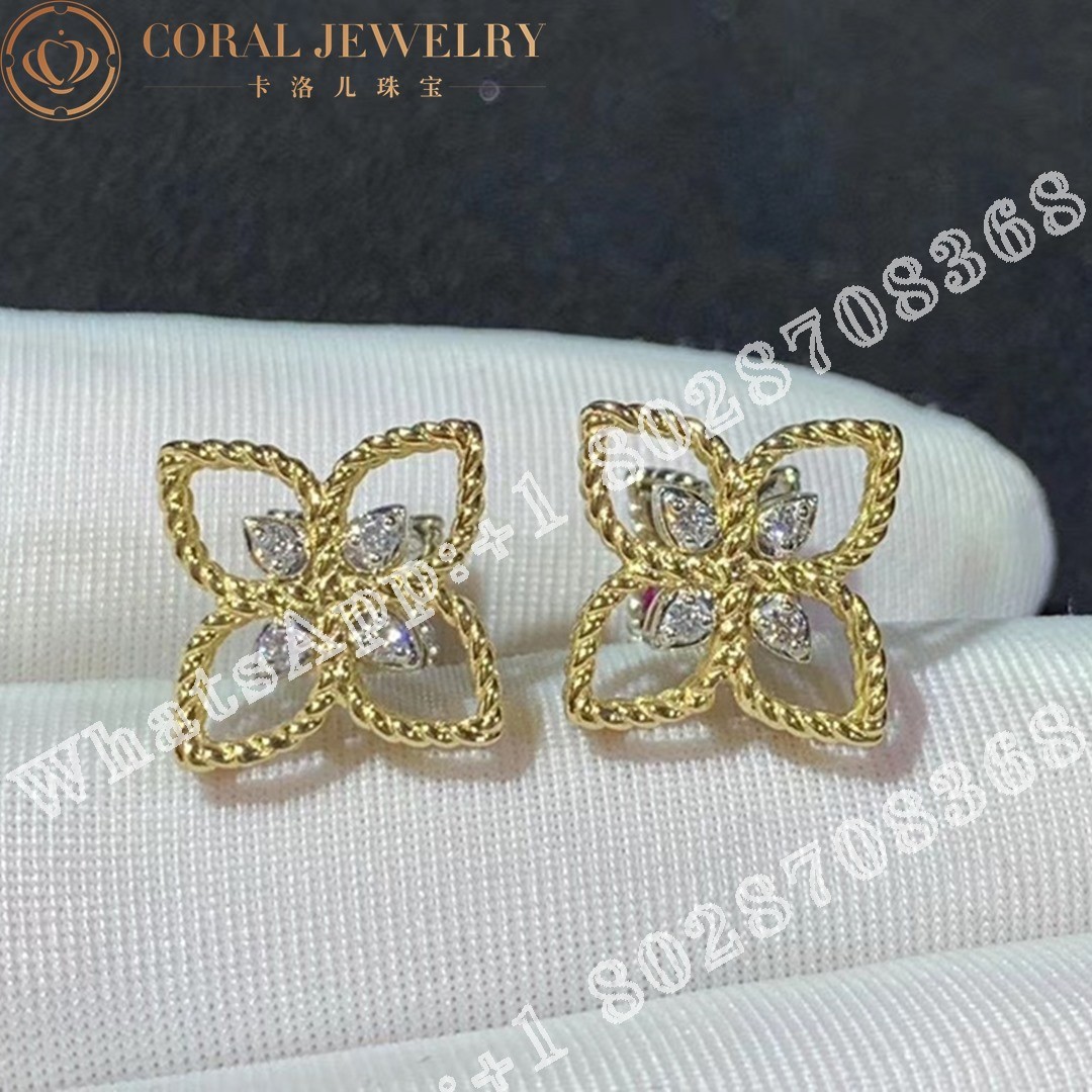 Roberto Coin Princess Flower Earrings with Diamonds ADR777EA2666