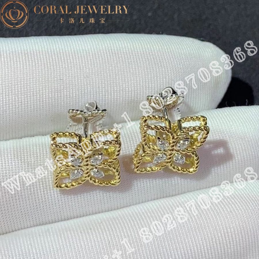 Roberto Coin Princess Flower Earrings with Diamonds ADR777EA2666