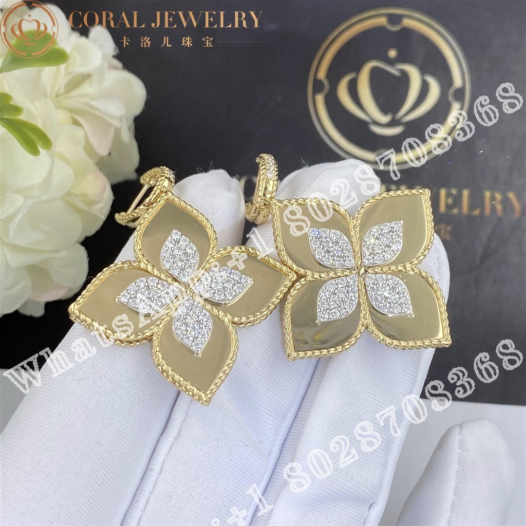 Roberto Coin Princess Flower Earrings with Diamonds