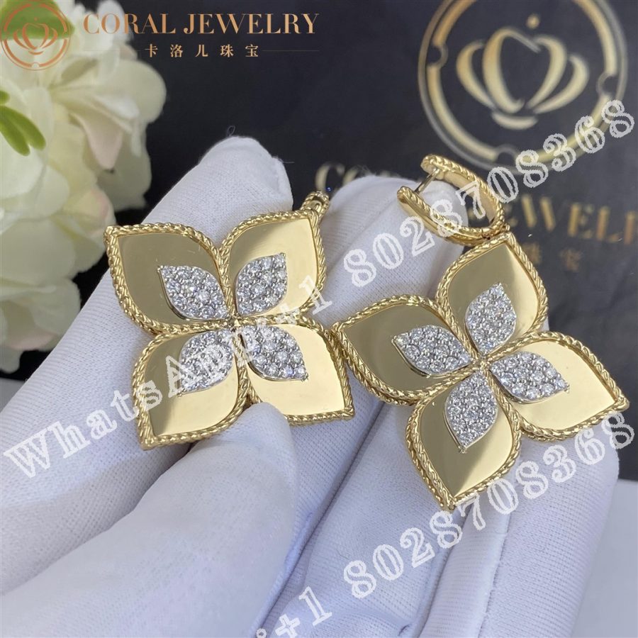 Roberto Coin Princess Flower Earrings with Diamonds