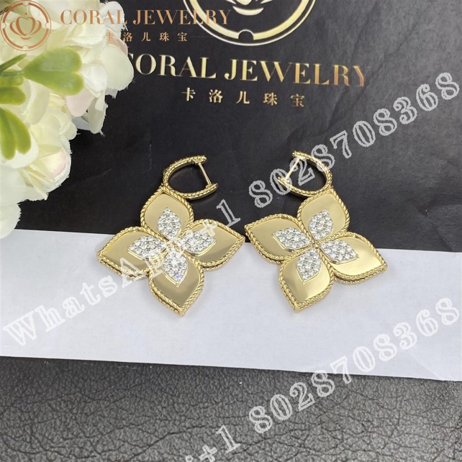 Roberto Coin Princess Flower Earrings with Diamonds