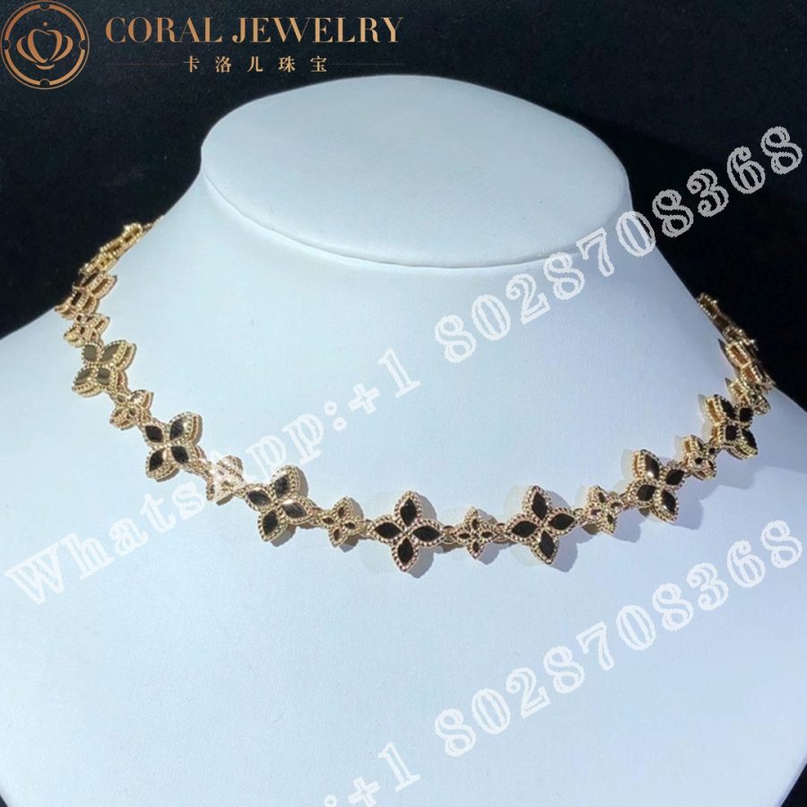 Roberto Coin Princess Flower Rpse Gold Diamonds Necklace