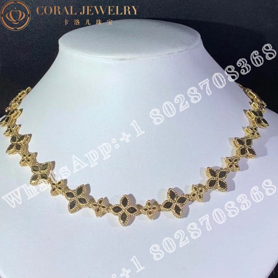 Roberto Coin Princess Flower Yellow Gold Diamonds Necklace