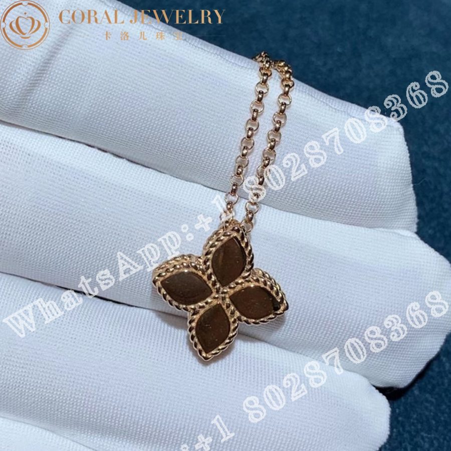 Roberto Coin Rose Gold Diamond & MOP Princess Flower Necklace - 1.5cm