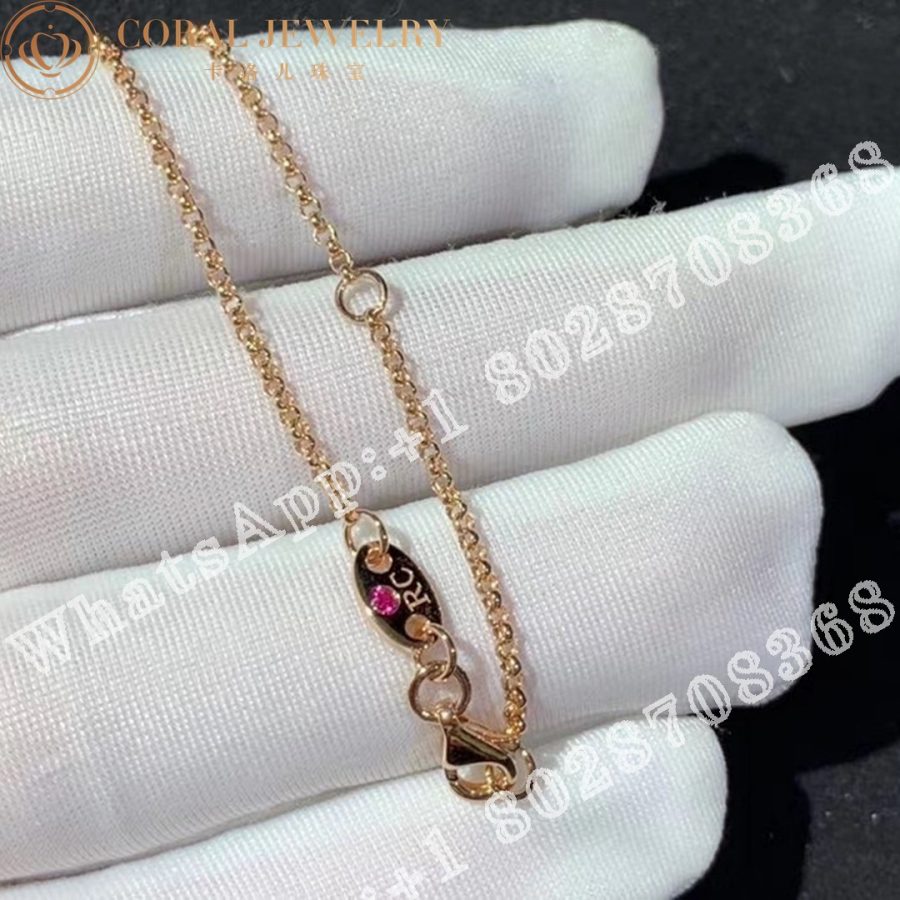 Roberto Coin Rose Gold Diamond Mother of Pearl Princess Flower Pendant - 2cm