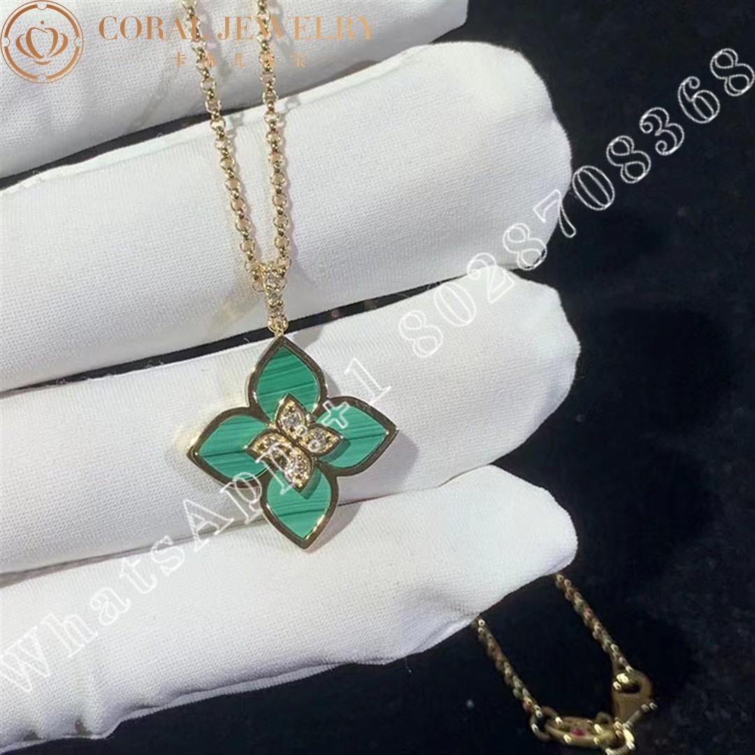 Roberto Coin Venetian Princess Pendant with Diamonds and Malachite