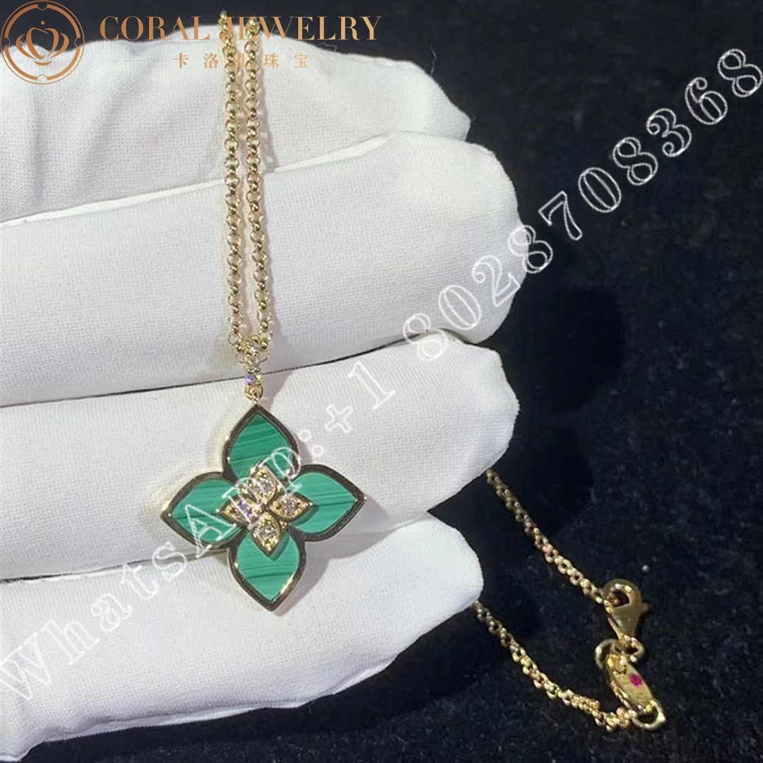 Roberto Coin Venetian Princess Pendant with Diamonds and Malachite