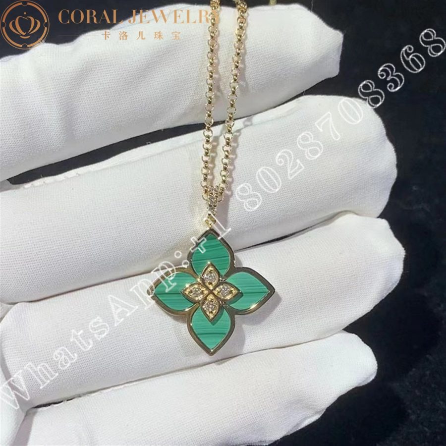 Roberto Coin Venetian Princess Pendant with Diamonds and Malachite