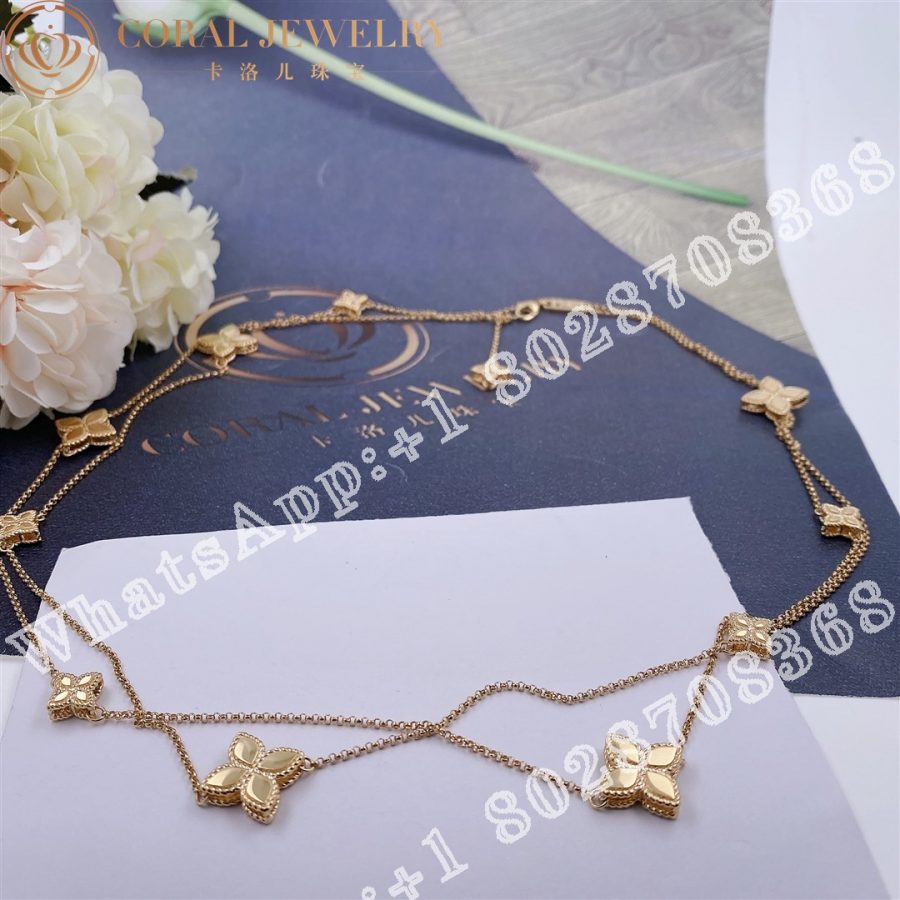 Roberto Coin YEllow Gold Diamond Princess Flower Necklace - 1.5cm