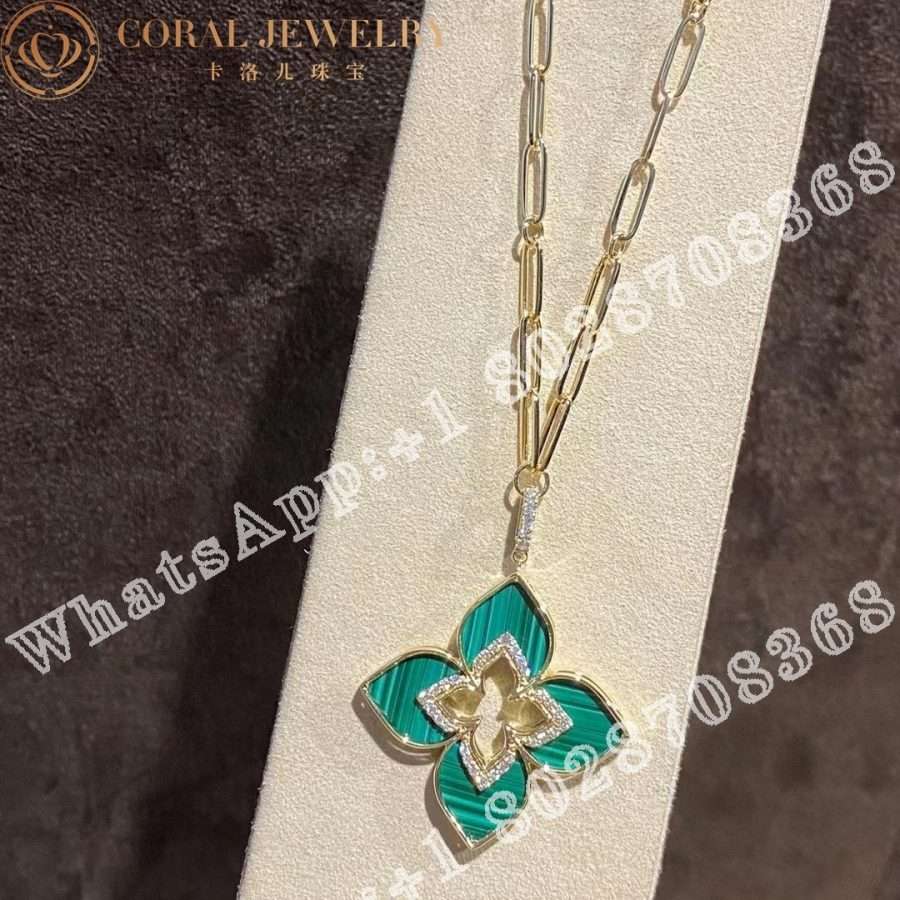 Roberto Coin Venetian Princess Pendant with Diamonds and Malachite ADV777CL3193_01