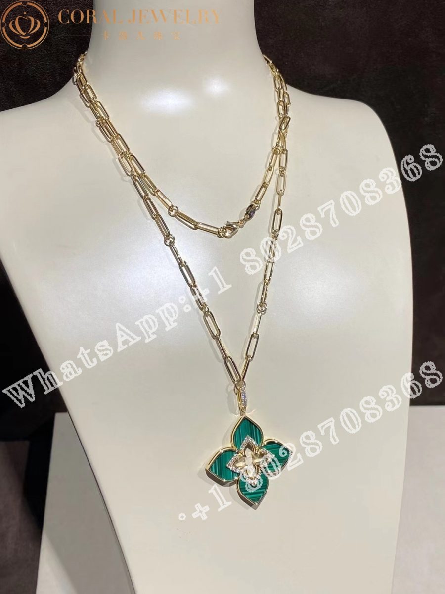 Roberto Coin Venetian Princess Pendant with Diamonds and Malachite ADV777CL3193_01