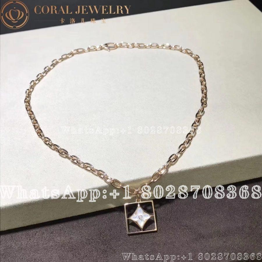 Louis Vuitton B Blossom Necklace Pink Gold White Gold Pink Opal White Mother Of Pearl And Diamonds Q94465 Coral (11)