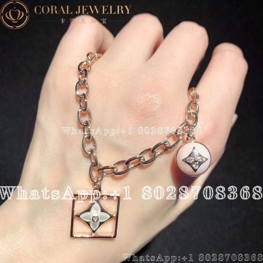 Louis Vuitton B Blossom Necklace Pink Gold White Gold Pink Opal White Mother Of Pearl And Diamonds Q94465 Coral (5)