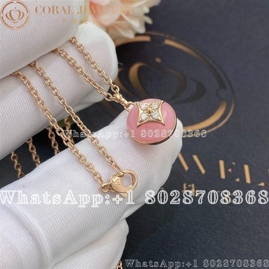 Louis Vuitton B Blossom Pendant Pink Gold White Gold Pink Opal And Diamonds Q93794 Coral (3)