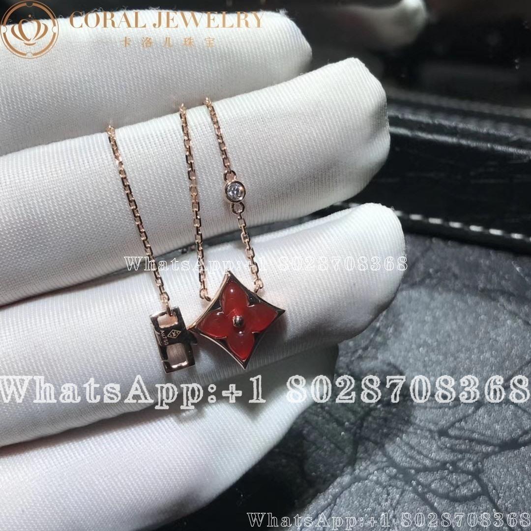 Louis Vuitton Color Blossom Bb Star Pendant Pink Gold Cornelian And Diamond Q93711 Coral (3)