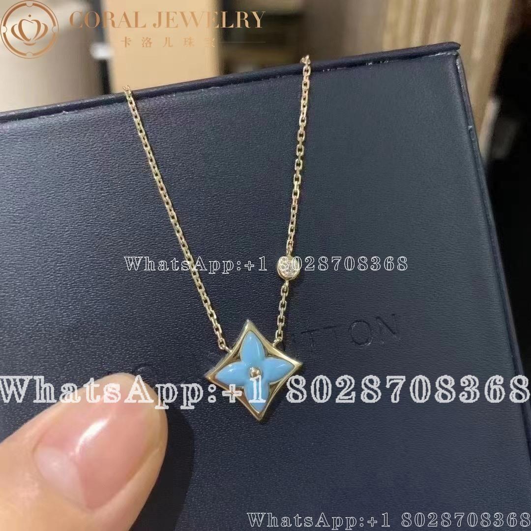 Louis Vuitton Color Blossom Bb Star Pendant Yellow Gold Turquoise And Diamond Q93618 Coral (1)