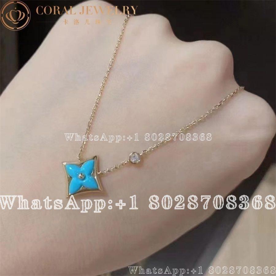 Louis Vuitton Color Blossom Bb Star Pendant Yellow Gold Turquoise And Diamond Q93618 Coral (2)