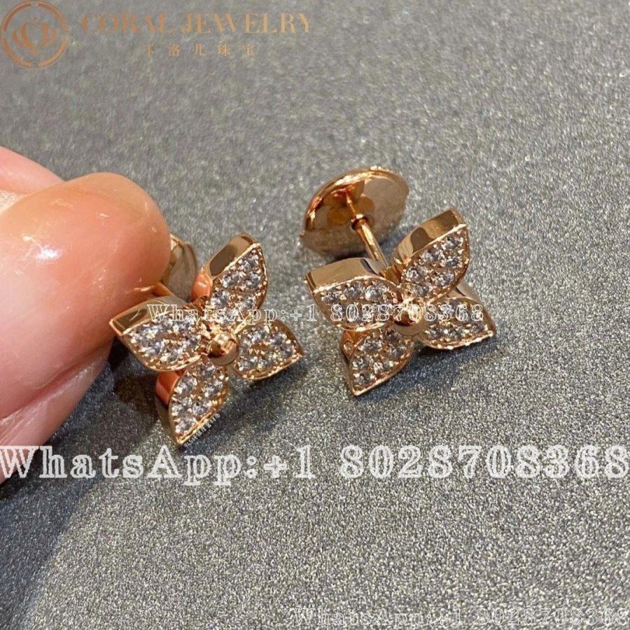 Louis Vuitton Star Blossom Stud Pink Gold And Diamond Q96944 Coral (5)