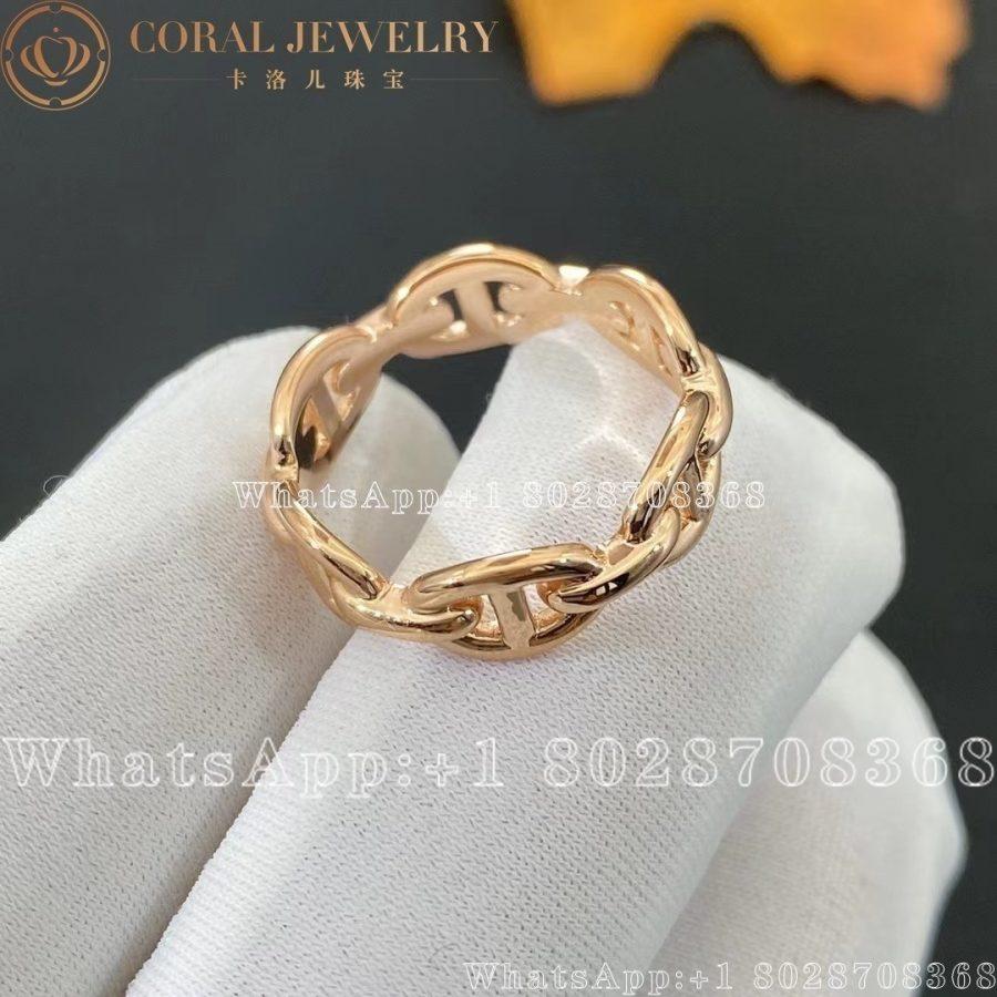 Hermes Chaine Dancre Enchainee Ring In Rose Gold Small Model Cora (14)