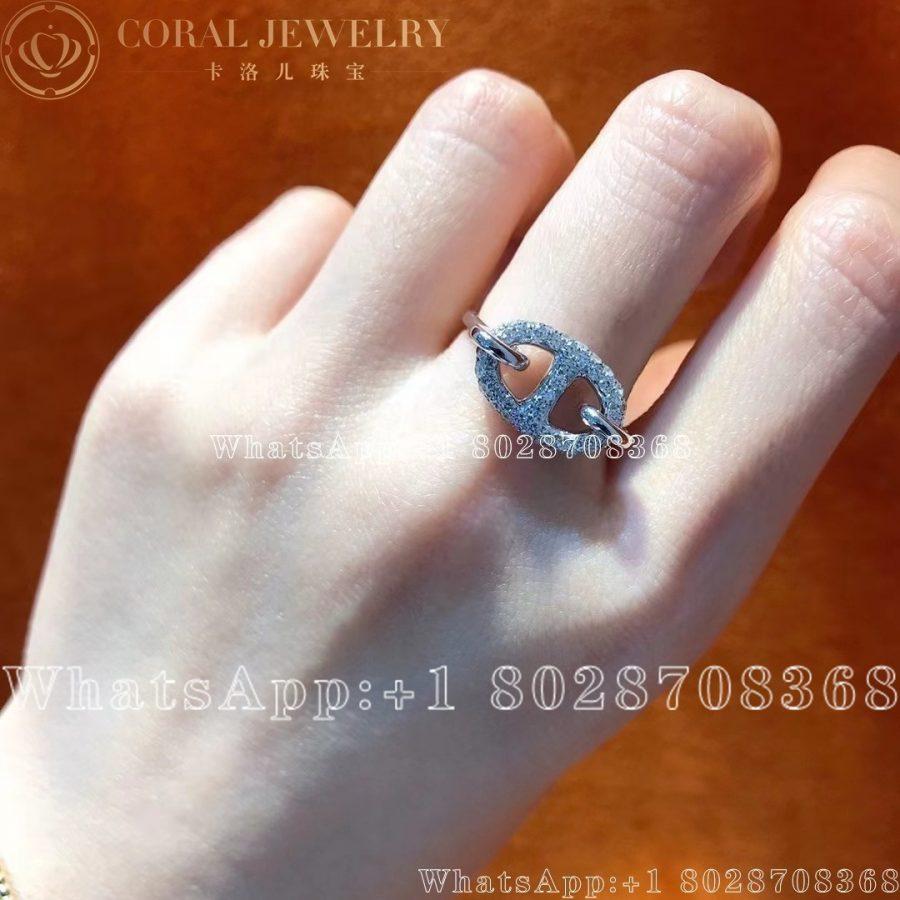 Hermes Farandole White Gold Ring Coral (4)