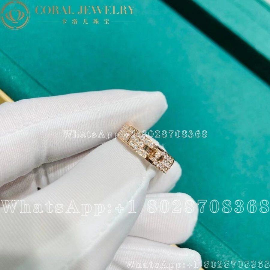 Hermes Kelly Rose Gold Diamonds Ring Coral (3)