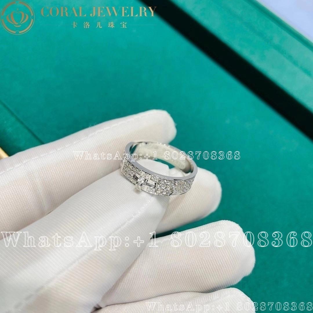 Hermes Kelly White Gold Diamonds Ring Coral (11)