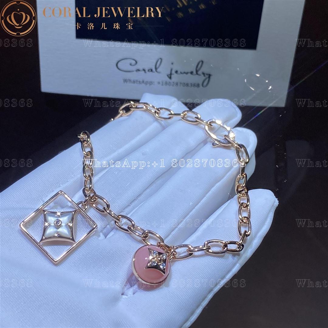 Louis Vuitton B Blossom Bracelet Pink Gold White Gold Pink Opal White Mother Of Pearl And Diamonds Q95756 Coral (13)