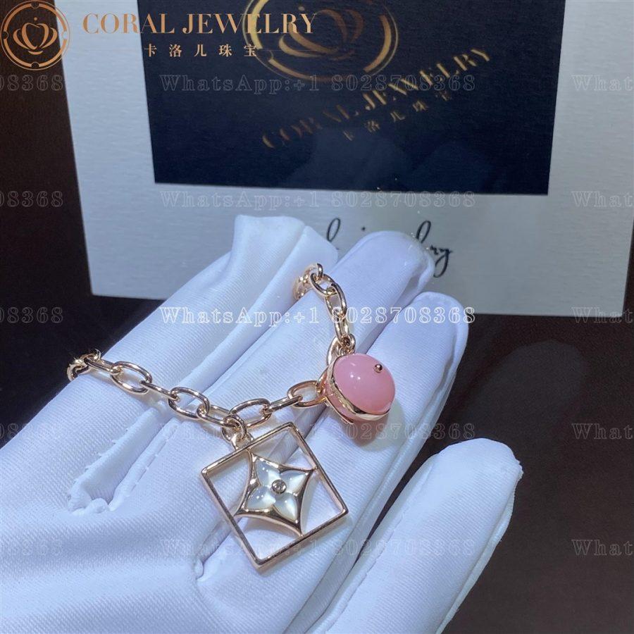 Louis Vuitton B Blossom Bracelet Pink Gold White Gold Pink Opal White Mother Of Pearl And Diamonds Q95756 Coral (17)