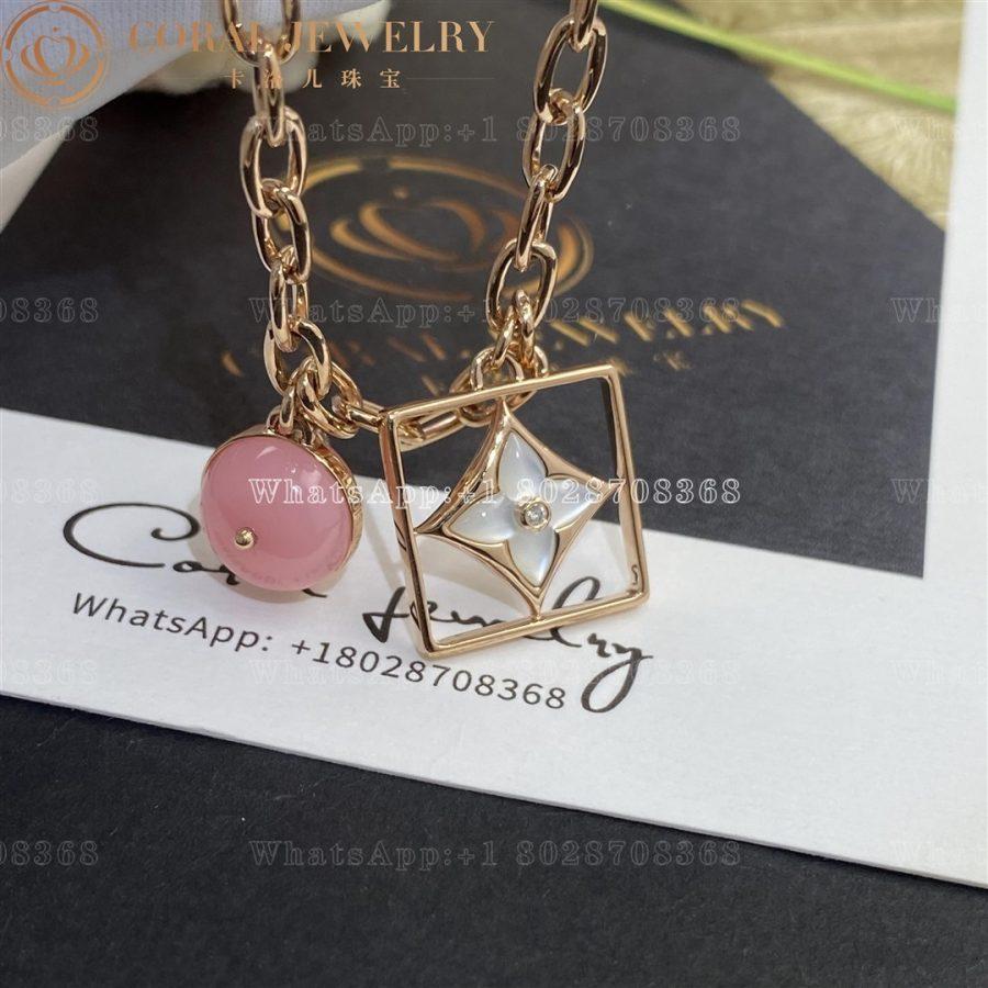 Louis Vuitton B Blossom Bracelet Pink Gold White Gold Pink Opal White Mother Of Pearl And Diamonds Q95756 Coral (4)