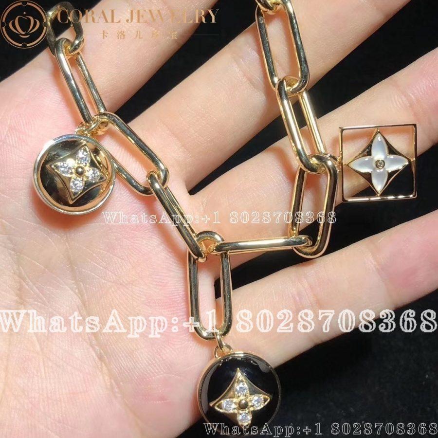 Louis Vuitton B Blossom Bracelet Yellow Gold White Gold Onyx White Mother Of Pearl And Diamonds Q95757 Coral (11)