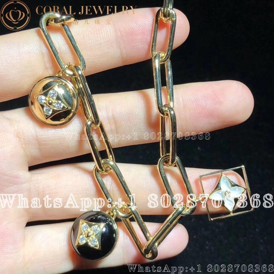 Louis Vuitton B Blossom Bracelet Yellow Gold White Gold Onyx White Mother Of Pearl And Diamonds Q95757 Coral (12)