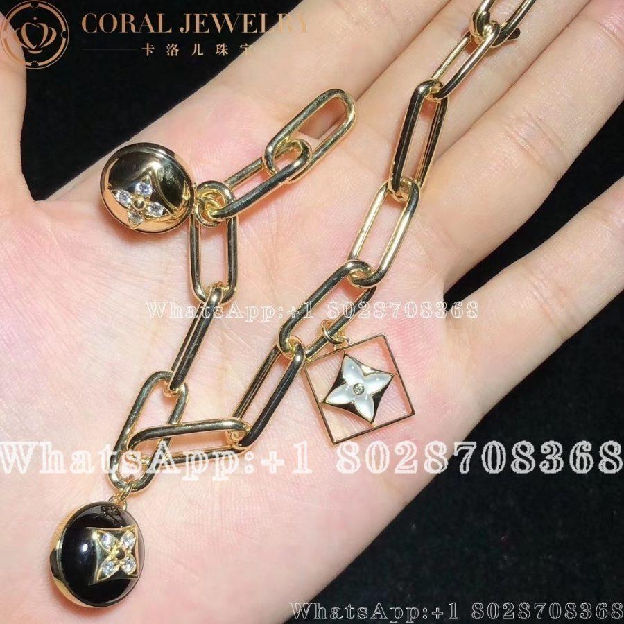 Louis Vuitton B Blossom Bracelet Yellow Gold White Gold Onyx White Mother Of Pearl And Diamonds Q95757 Coral (13)