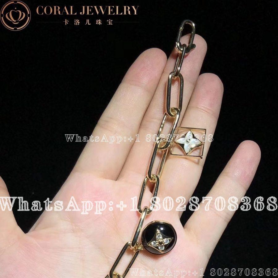 Louis Vuitton B Blossom Bracelet Yellow Gold White Gold Onyx White Mother Of Pearl And Diamonds Q95757 Coral (14)