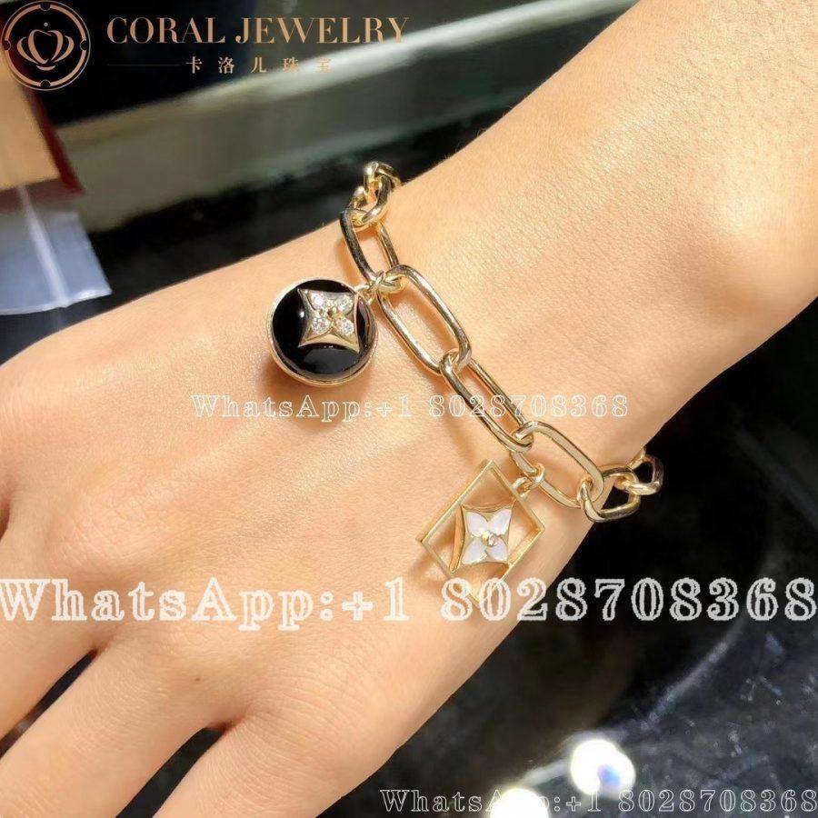 Louis Vuitton B Blossom Bracelet Yellow Gold White Gold Onyx White Mother Of Pearl And Diamonds Q95757 Coral (18)