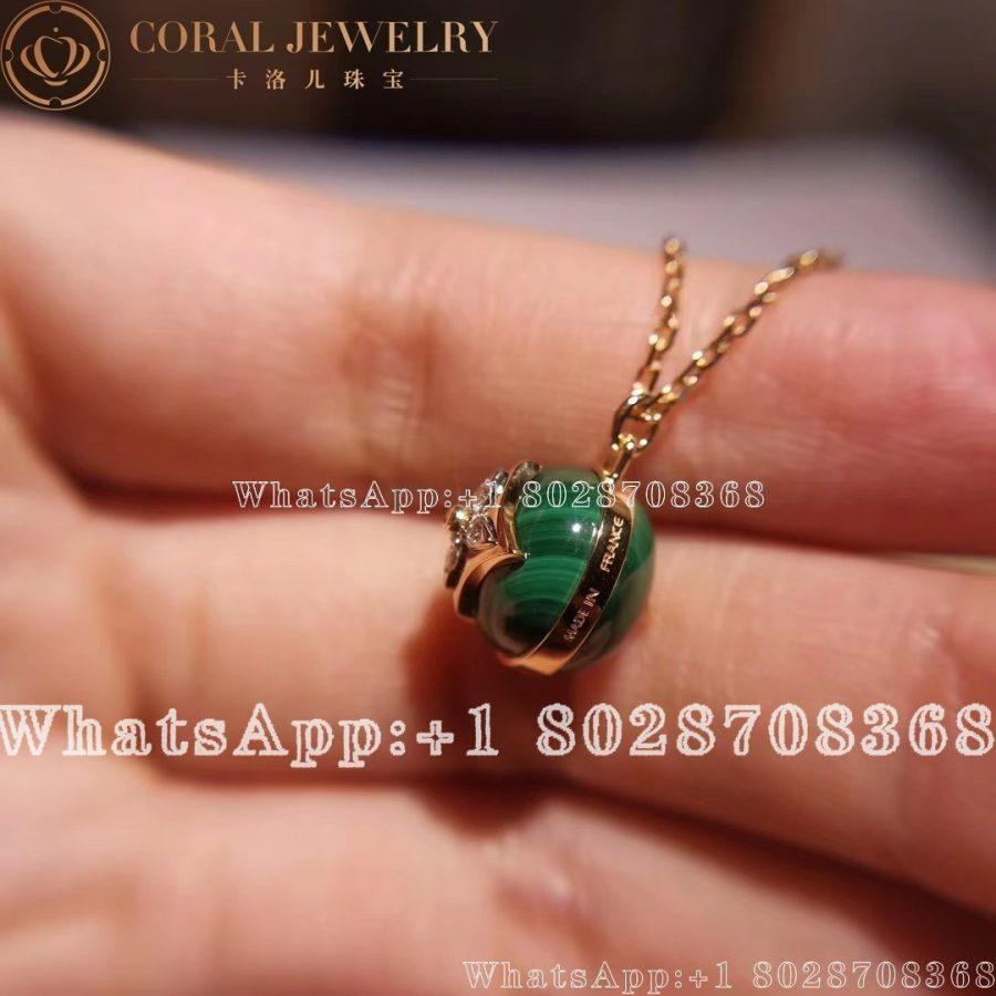 Louis Vuitton B Blossom Pendant Yellow Gold White Gold Malachite And Diamonds Q93792 Coral (9)