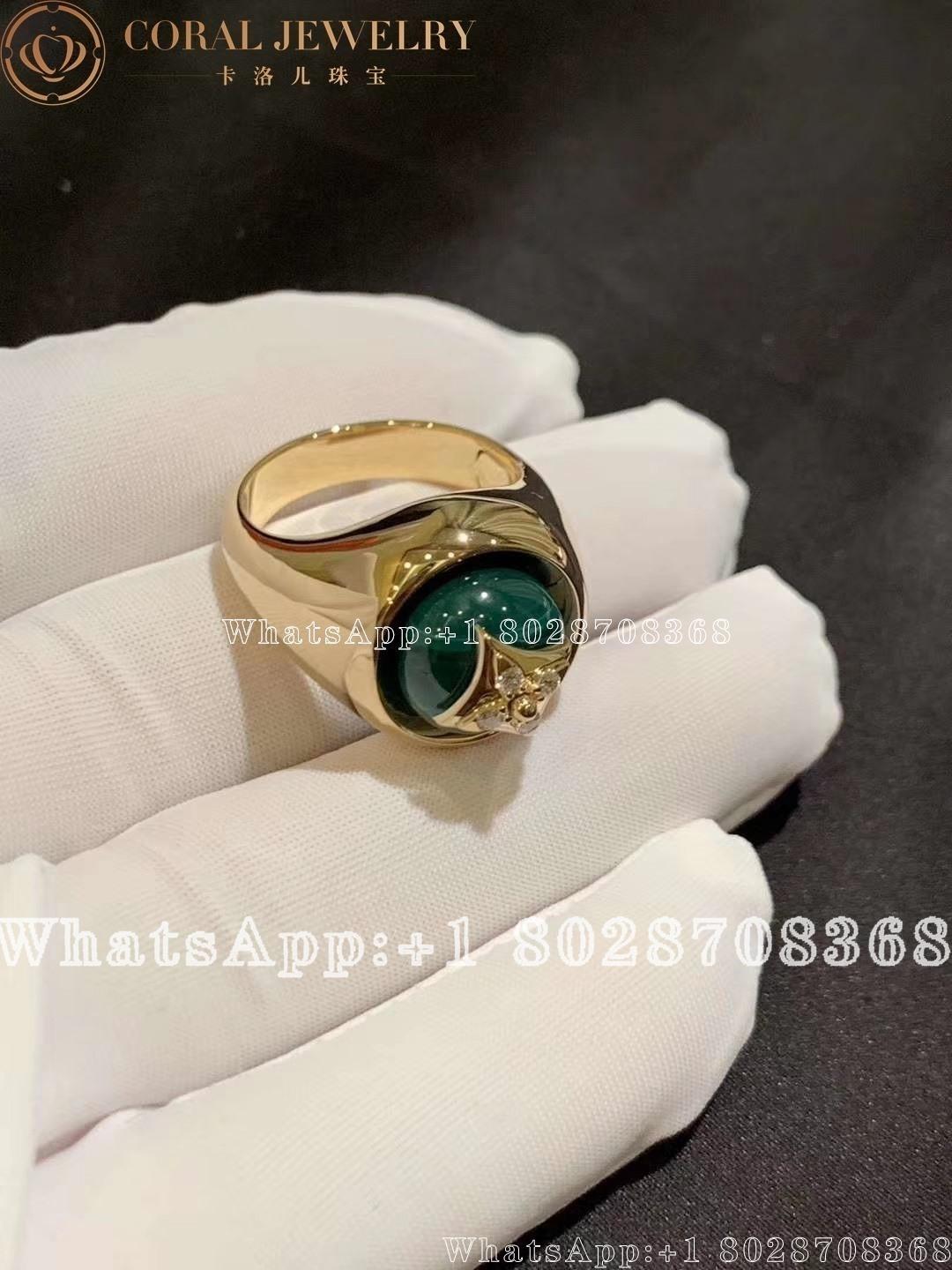 Louis Vuitton B Blossom Signet Ring Yellow Gold White Gold Malachite And Diamonds Q9n50j Coral (2)