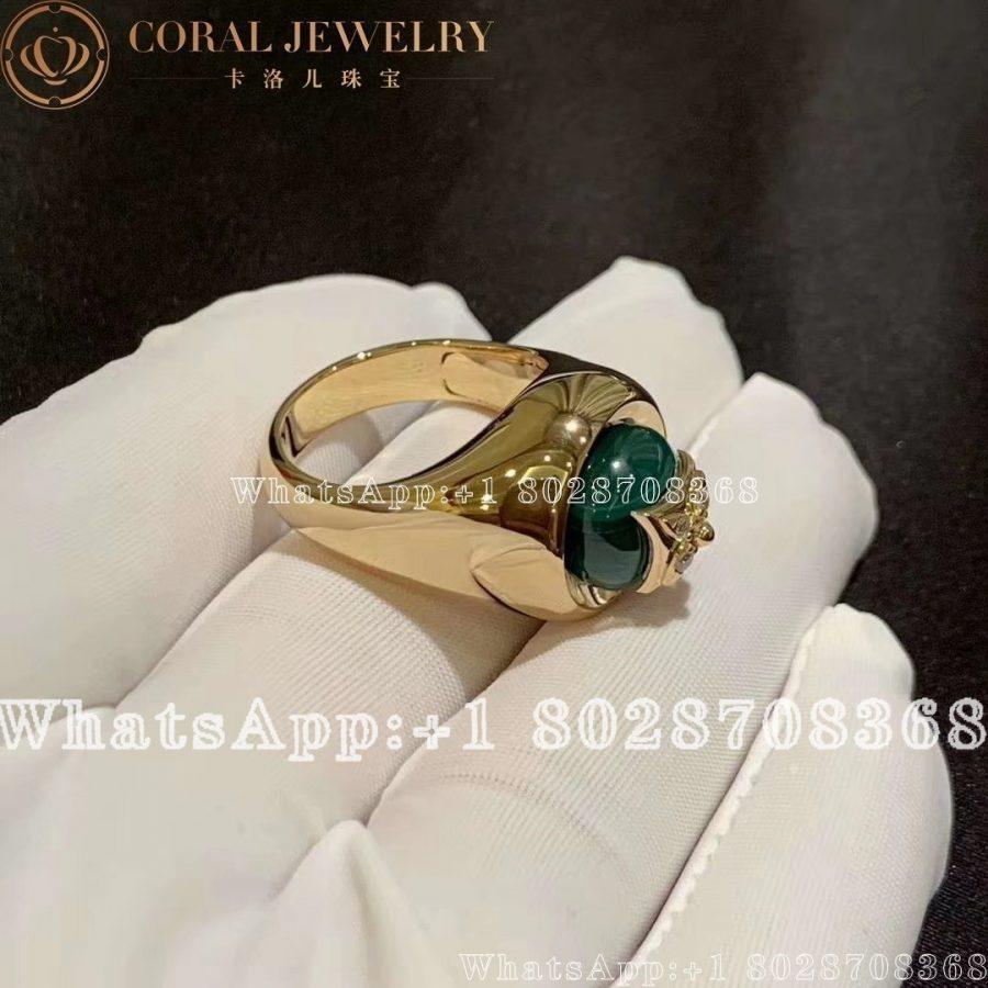 Louis Vuitton B Blossom Signet Ring Yellow Gold White Gold Malachite And Diamonds Q9n50j Coral (3)