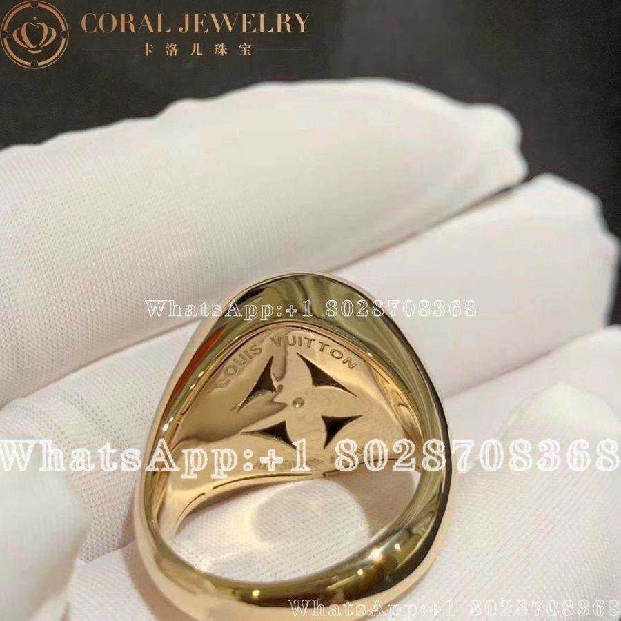 Louis Vuitton B Blossom Signet Ring Yellow Gold White Gold Malachite And Diamonds Q9n50j Coral (4)