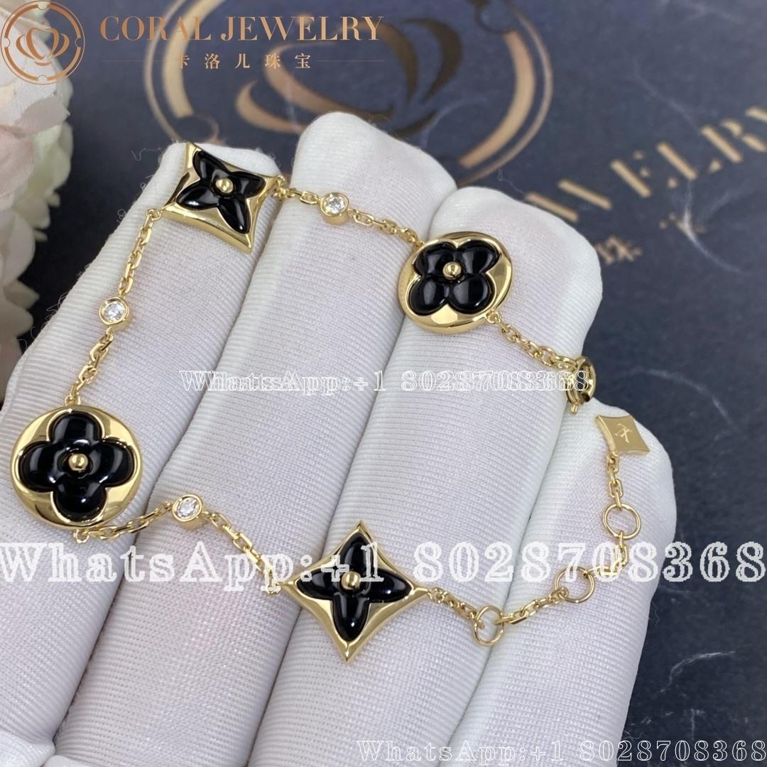 Louis Vuitton Color Blossom Bb Multi Motif Bracelet Yellow Gold Onyx And Diamonds Q05024 Coral (3)