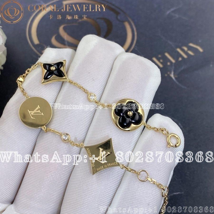 Louis Vuitton Color Blossom Bb Multi Motif Bracelet Yellow Gold Onyx And Diamonds Q05024 Coral (5)