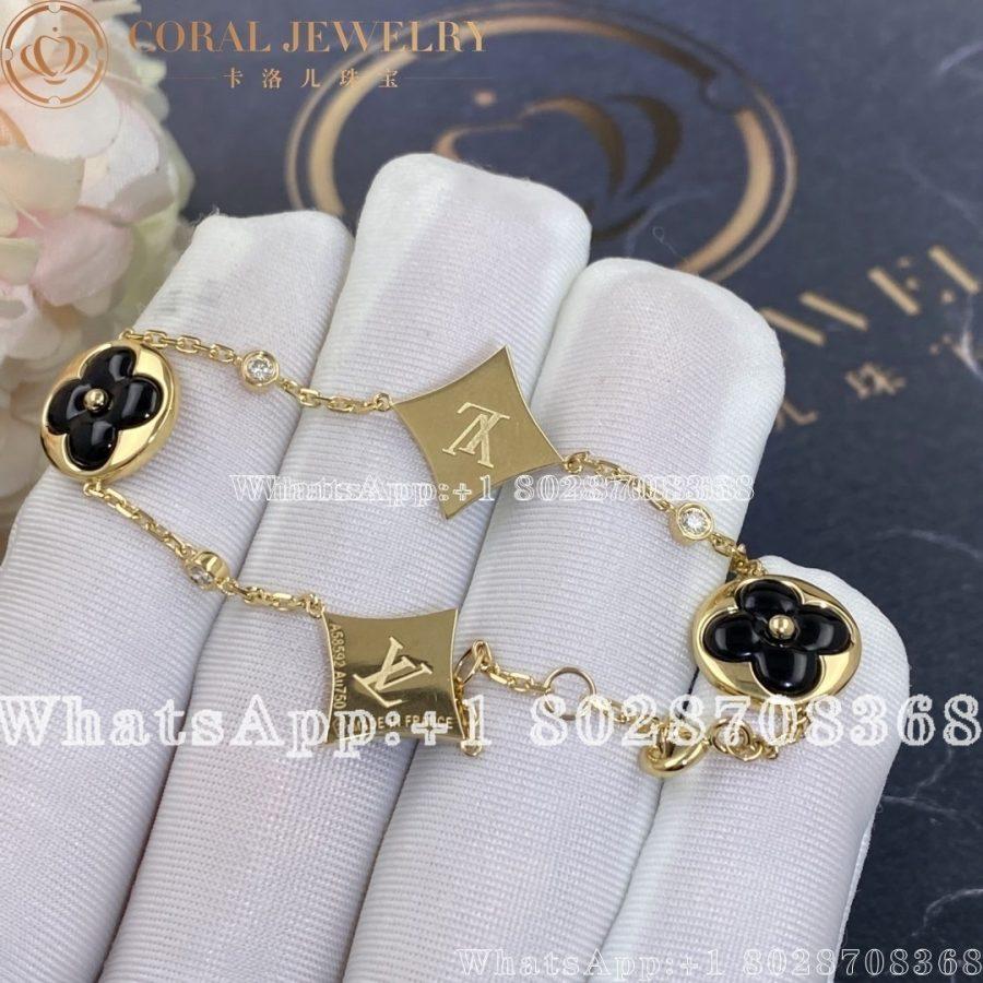 Louis Vuitton Color Blossom Bb Multi Motif Bracelet Yellow Gold Onyx And Diamonds Q05024 Coral (7)