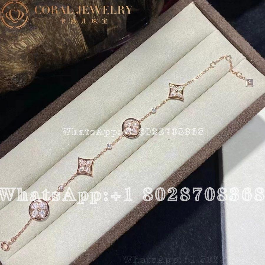 Louis Vuitton Color Blossom Bb Multi Motifs Bracelet Pink Gold And Diamonds Q95650 Coral (7)