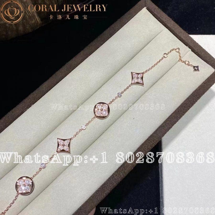 Louis Vuitton Color Blossom Bb Multi Motifs Bracelet Pink Gold And Diamonds Q95650 Coral (8)