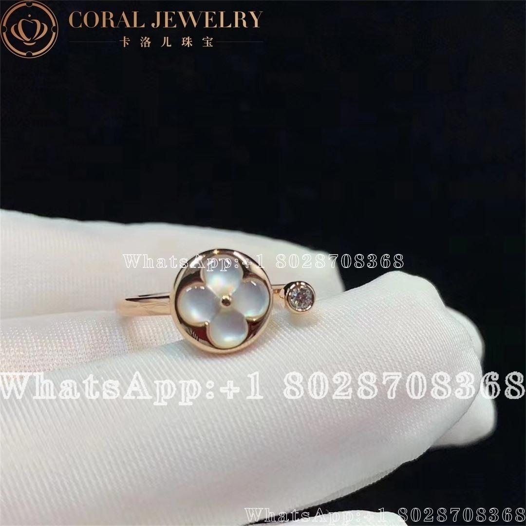 Louis Vuitton Color Blossom Mini Sun Ring Pink Gold White Mother Of Pearl And Diamond Q9l68d Coral (6)